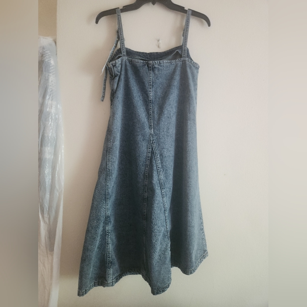 Zara Denim Trf Dress Blue Gray Ajustable Straps BNWT - Picture 4 of 13